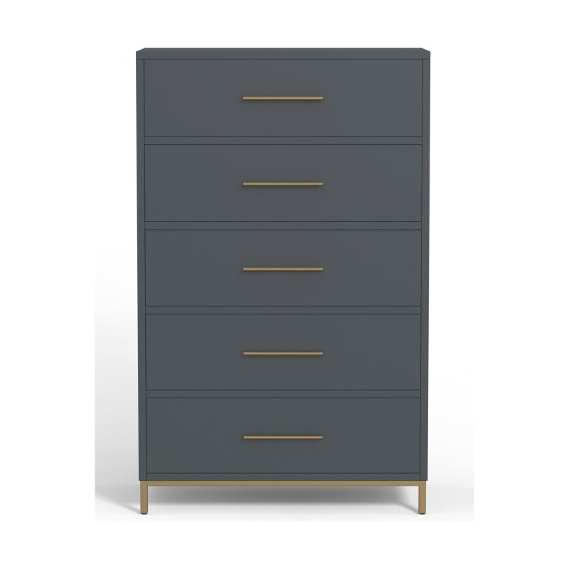 Madelyn Five Drawer Chest, Slate Gray - FCHF CITY