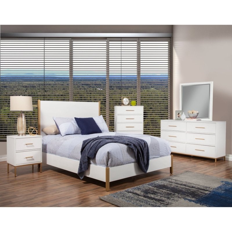Madelyn Five Drawer Chest, White - FCHF CITY