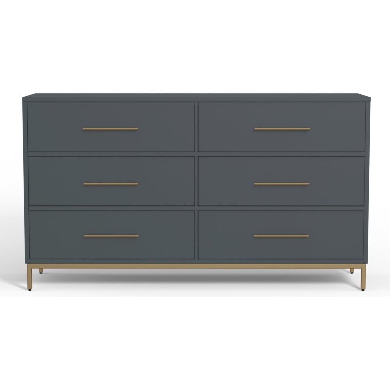 Madelyn Six Drawer Dresser, Slate Gray - FCHF CITY
