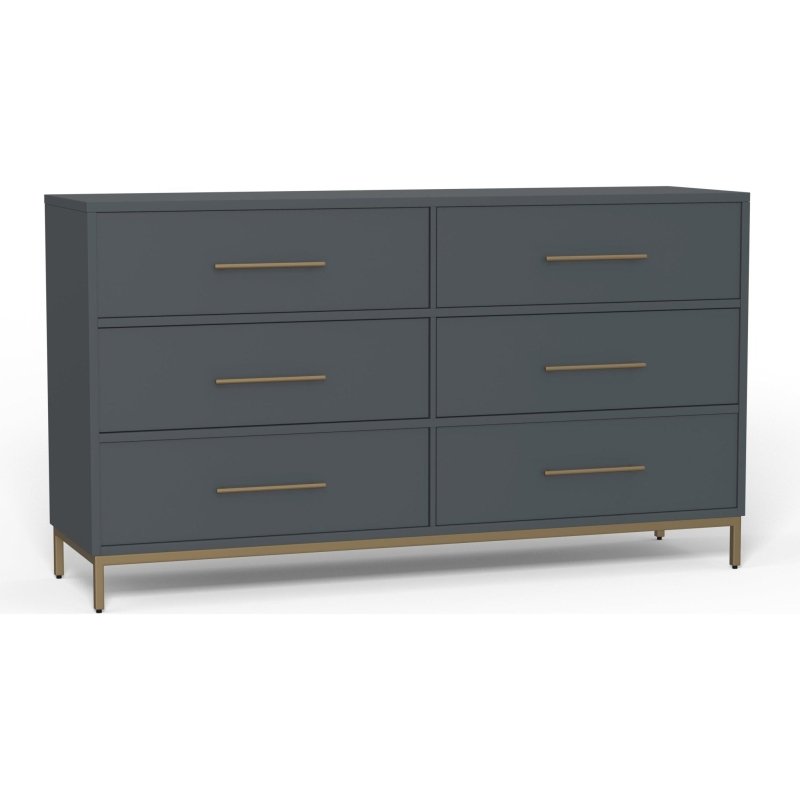 Madelyn Six Drawer Dresser, Slate Gray - FCHF CITY