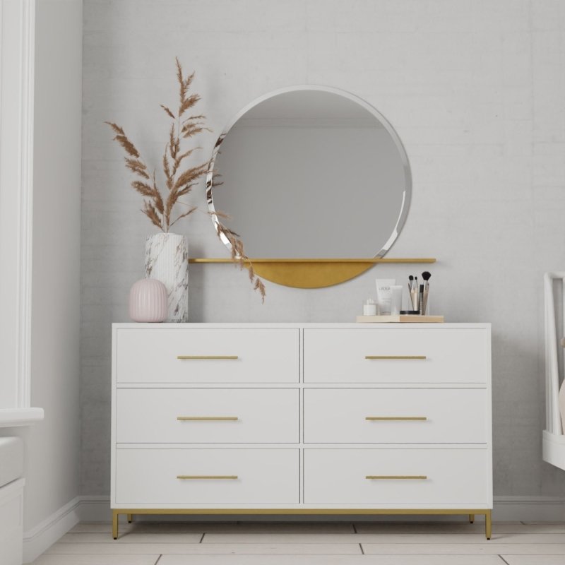 Madelyn Six Drawer Dresser, White - FCHF CITY