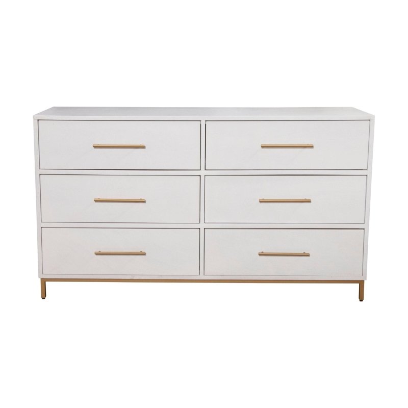 Madelyn Six Drawer Dresser, White - FCHF CITY