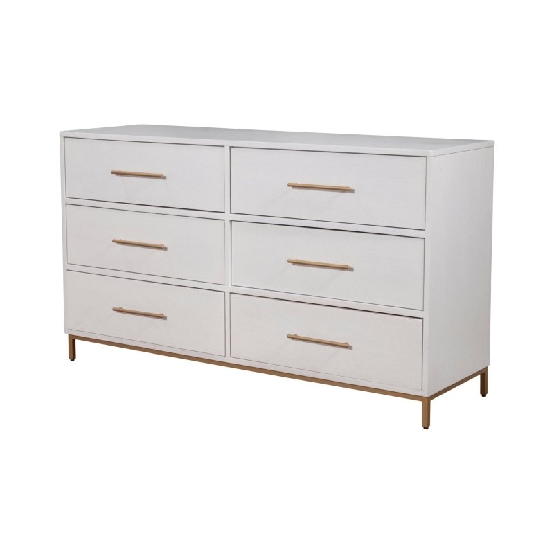 Madelyn Six Drawer Dresser, White - FCHF CITY