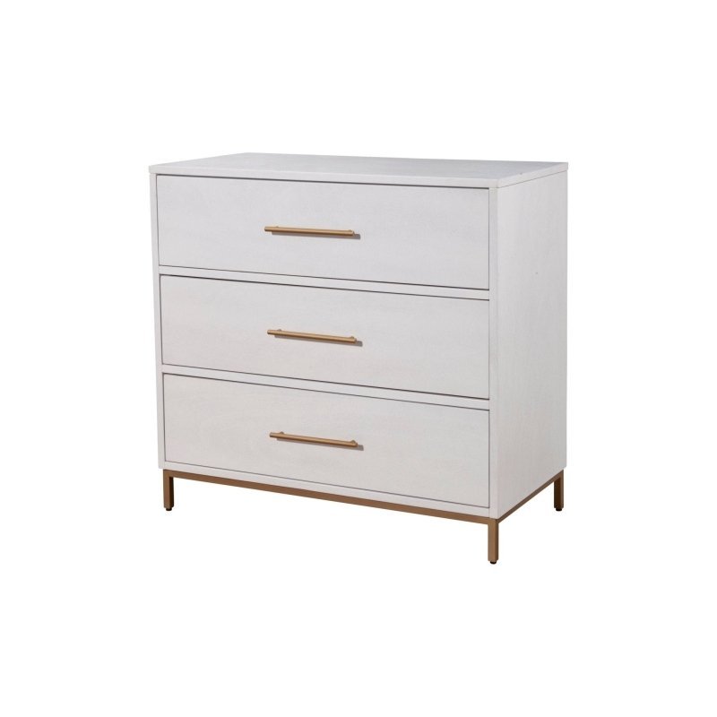 Madelyn Three Drawer Small Chest, White - FCHF CITY