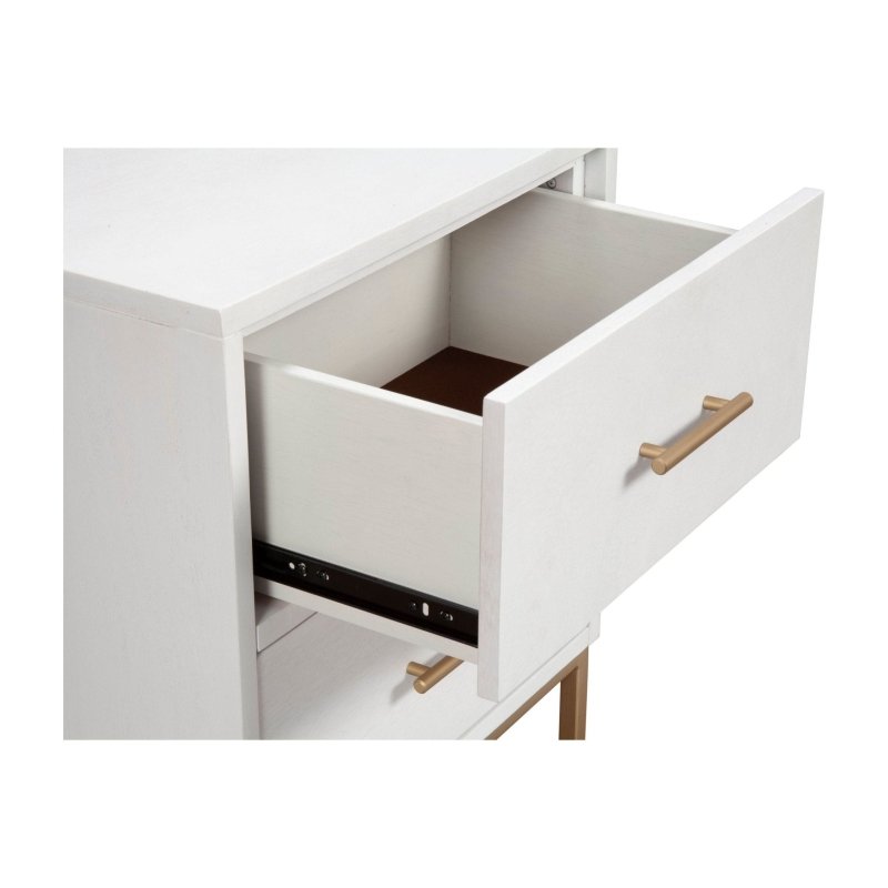Madelyn Two Drawer Nightstand, White - FCHF CITY
