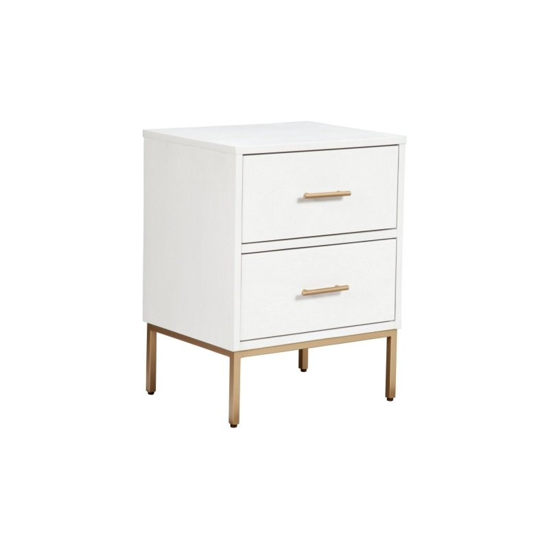 Madelyn Two Drawer Nightstand, White - FCHF CITY