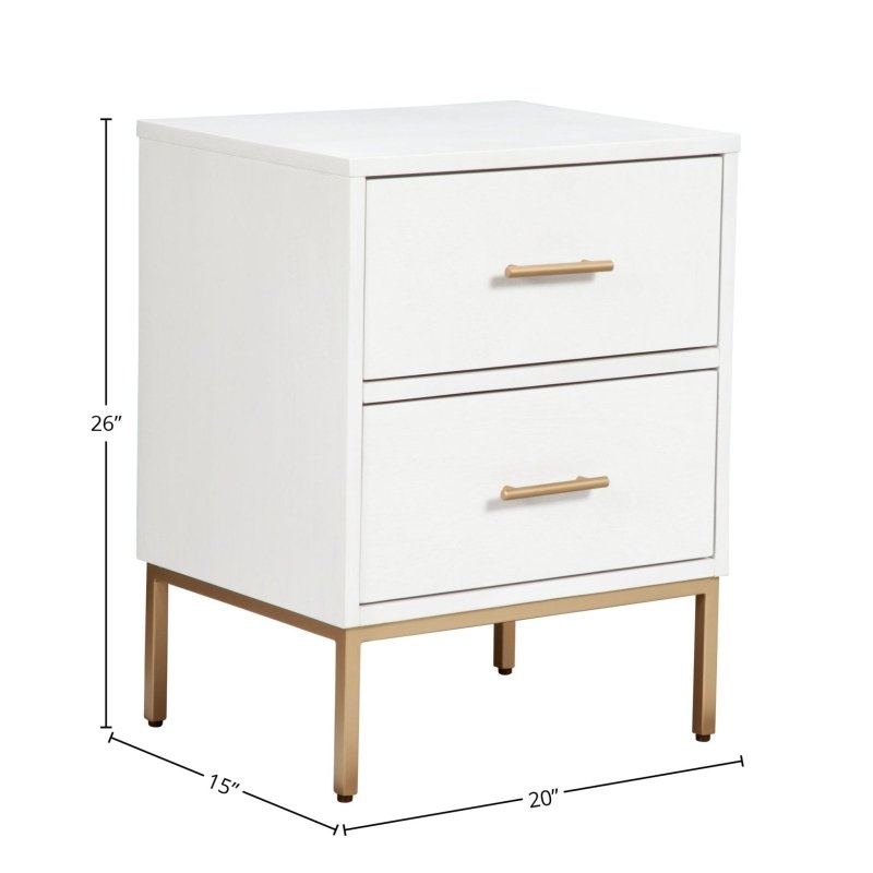 Madelyn Two Drawer Nightstand, White - FCHF CITY