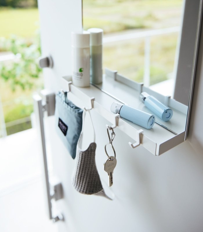 Magnetic Mirror with Storage Rack - Glass - FCHF CITY