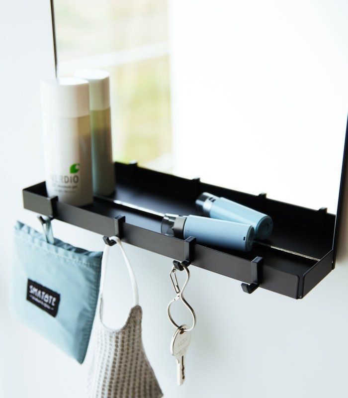 Magnetic Mirror with Storage Rack - Glass - FCHF CITY