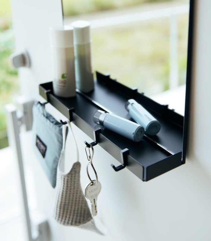 Magnetic Mirror with Storage Rack - Glass - FCHF CITY
