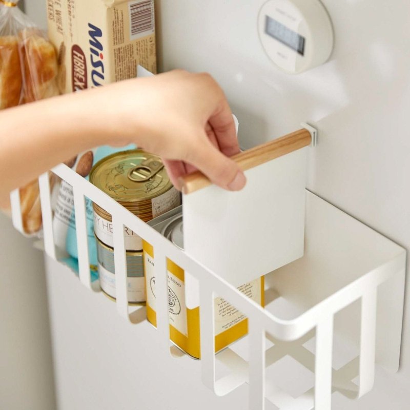 Magnetic Storage Basket - Steel + Wood - FCHF CITY
