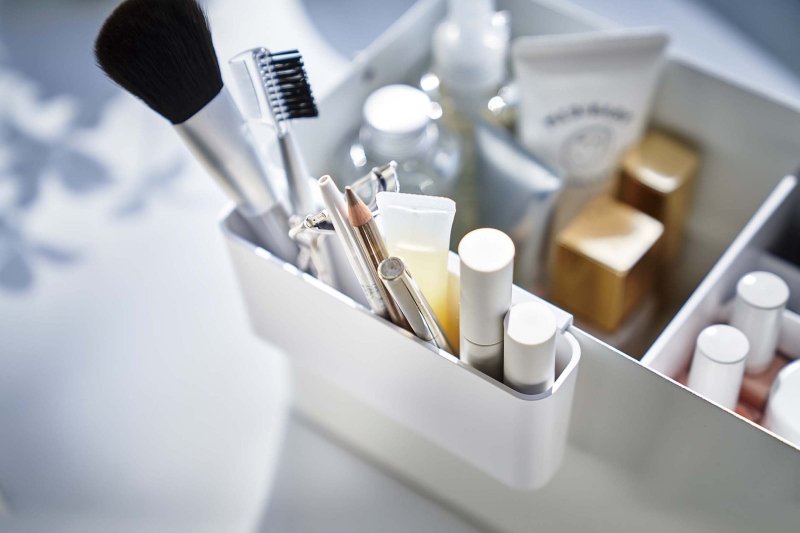 Makeup Organizer with Mirror - Steel + Wood - FCHF CITY