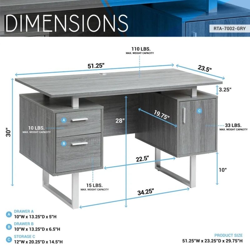 Malaga Modern Office Desk - FCHF CITY