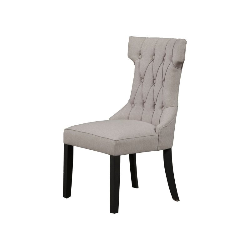 Manchester Upholstered Side Chairs, Light Grey/Black - FCHF CITY
