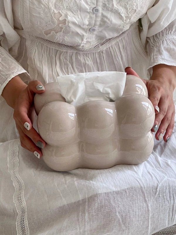 Marshmallow Ceramic Tissue Box - FCHF CITY