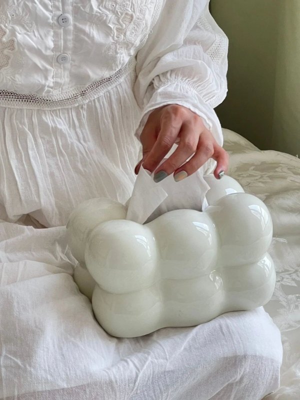 Marshmallow Ceramic Tissue Box - FCHF CITY
