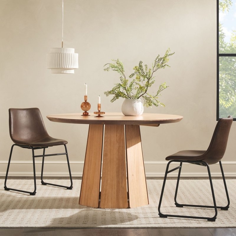 Melrose Wood Pedestal Dining Table - FCHF CITY