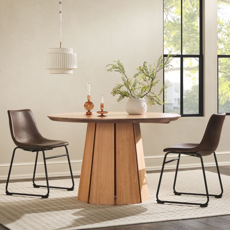 Melrose Wood Pedestal Dining Table - FCHF CITY