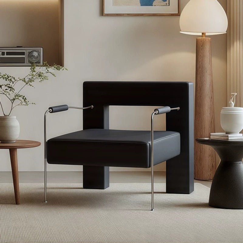 Modern Geometric Accent Armchair, Stainless Steel Frame - FCHF CITY