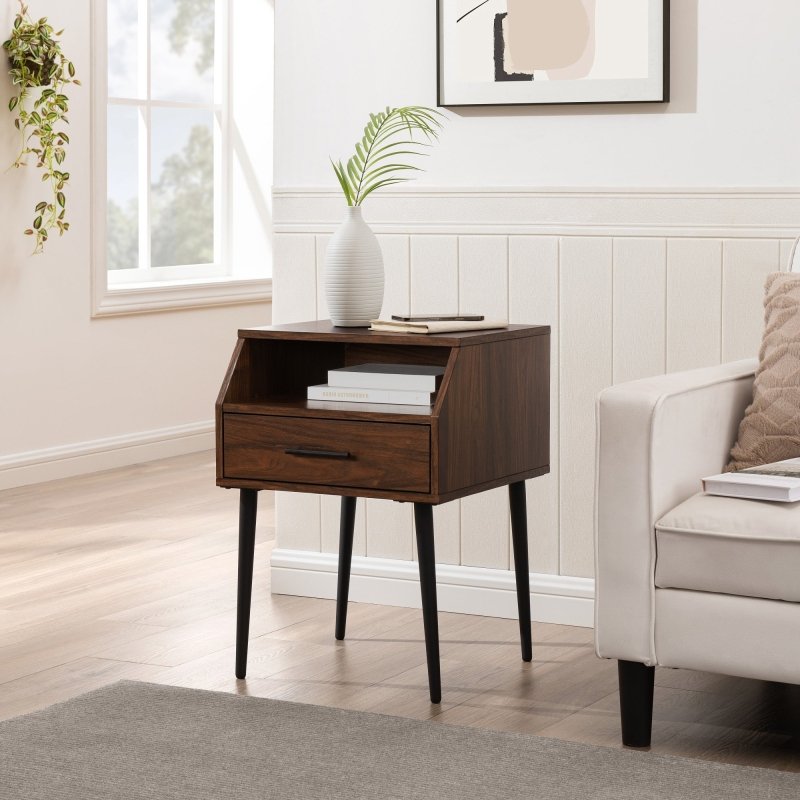 Mora 18" Contemporary Side Table with Storage - FCHF CITY