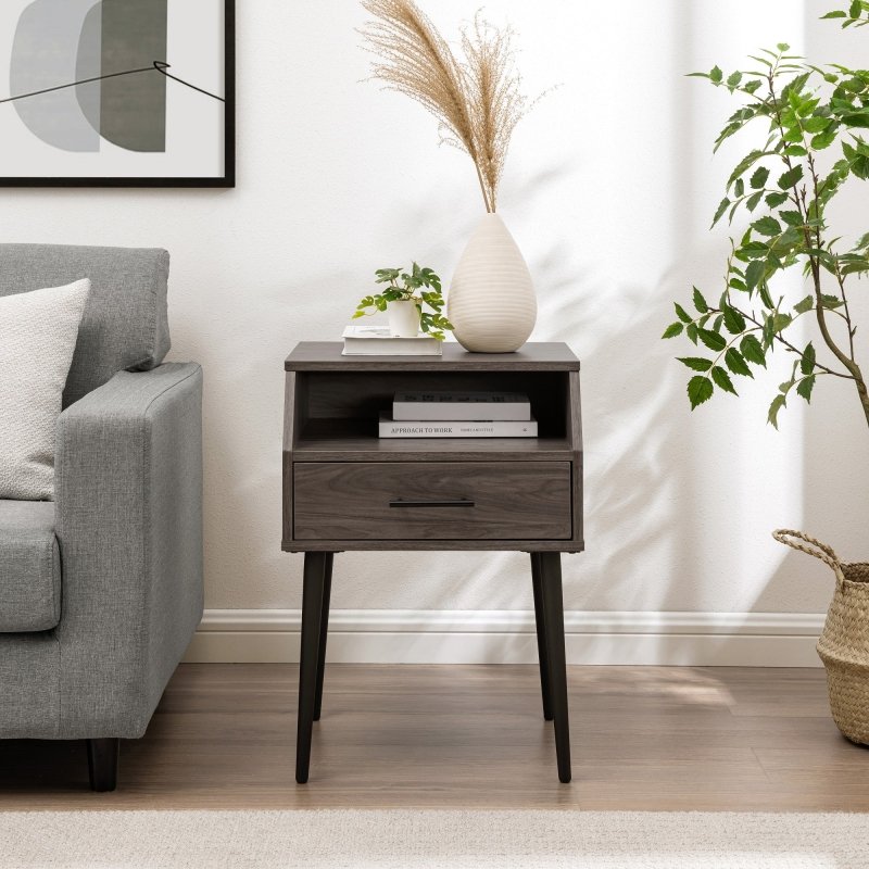 Mora 18" Contemporary Side Table with Storage - FCHF CITY