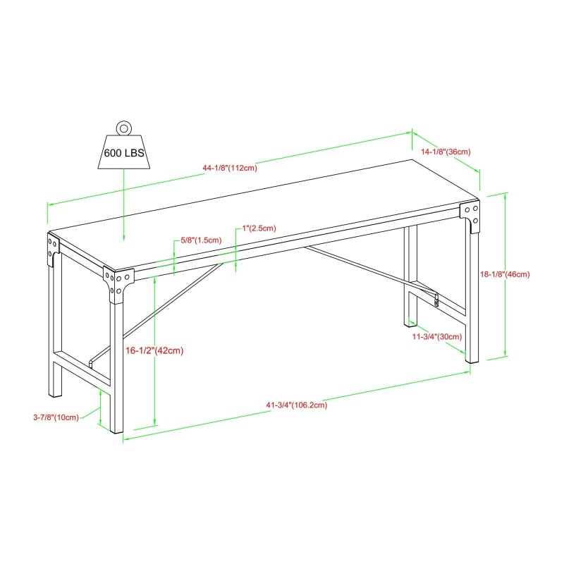 Morgan Iron Dining Bench - FCHF CITY
