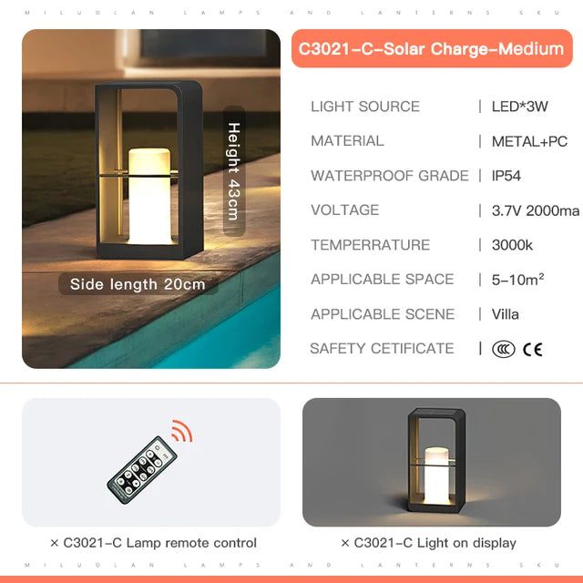 Murra Outdoor Solar Lamp - FCHF CITY