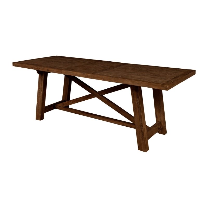 Newberry Rectangular Dining Table, Medium Brown - FCHF CITY