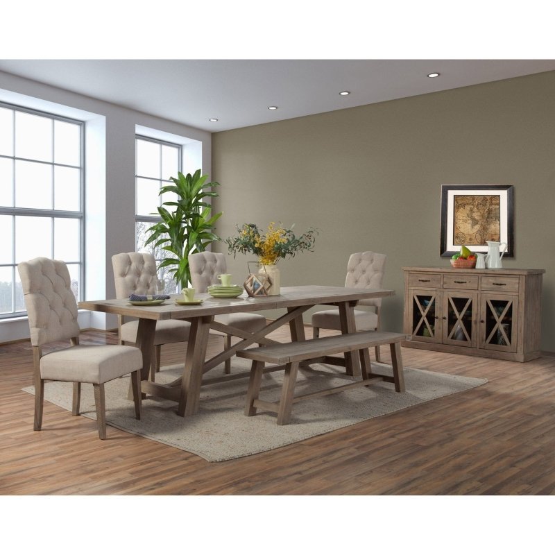 Newberry Rectangular Dining Table, Weathered Natural - FCHF CITY
