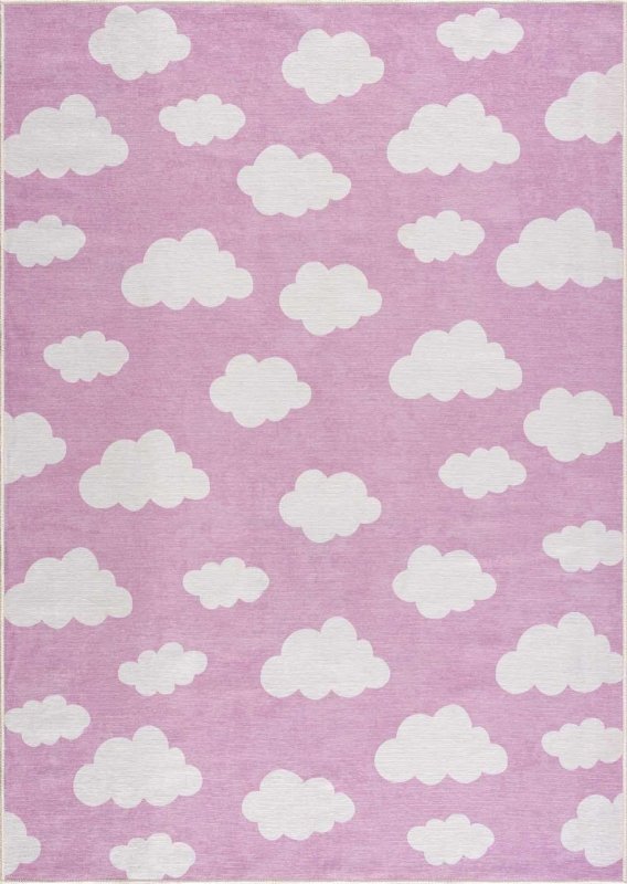 Nizar Pink Cloud Washable Kids Rug - FCHF CITY