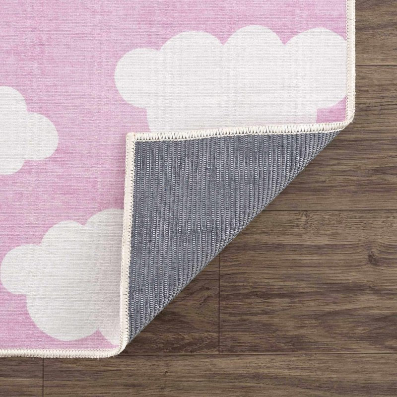 Nizar Pink Cloud Washable Kids Rug - FCHF CITY
