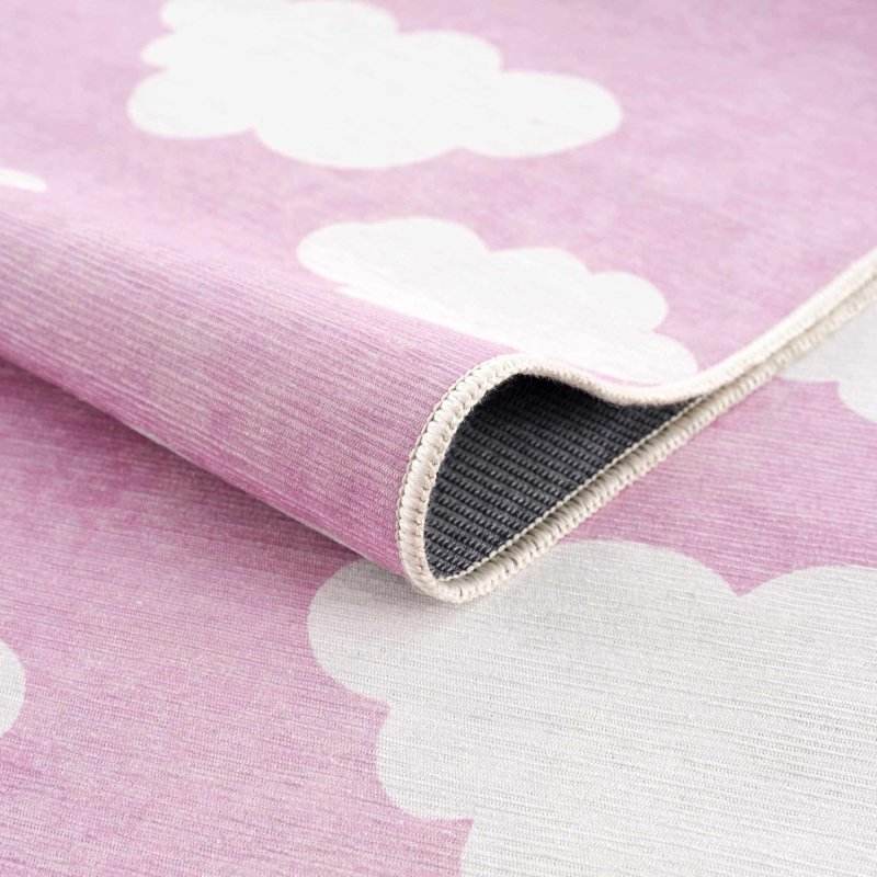 Nizar Pink Cloud Washable Kids Rug - FCHF CITY