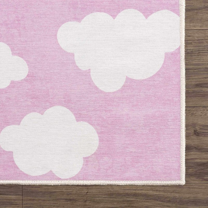 Nizar Pink Cloud Washable Kids Rug - FCHF CITY