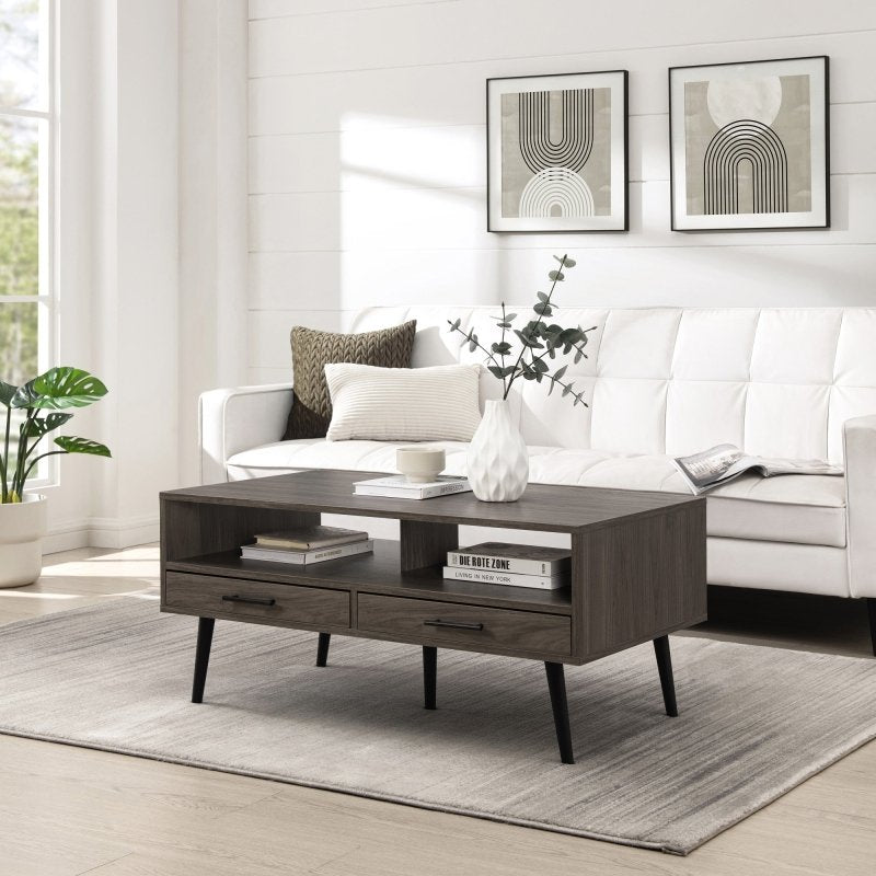 Orion 2 - Drawer Coffee Table with Open Storage - FCHF CITY
