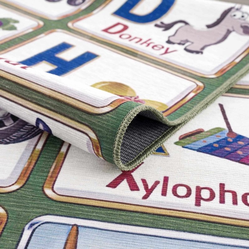 Osric Colorful Alphabet Washable Kids Rug - FCHF CITY