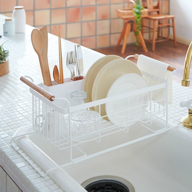 Over - the - Sink Dish Rack - Steel + Wood - FCHF CITY