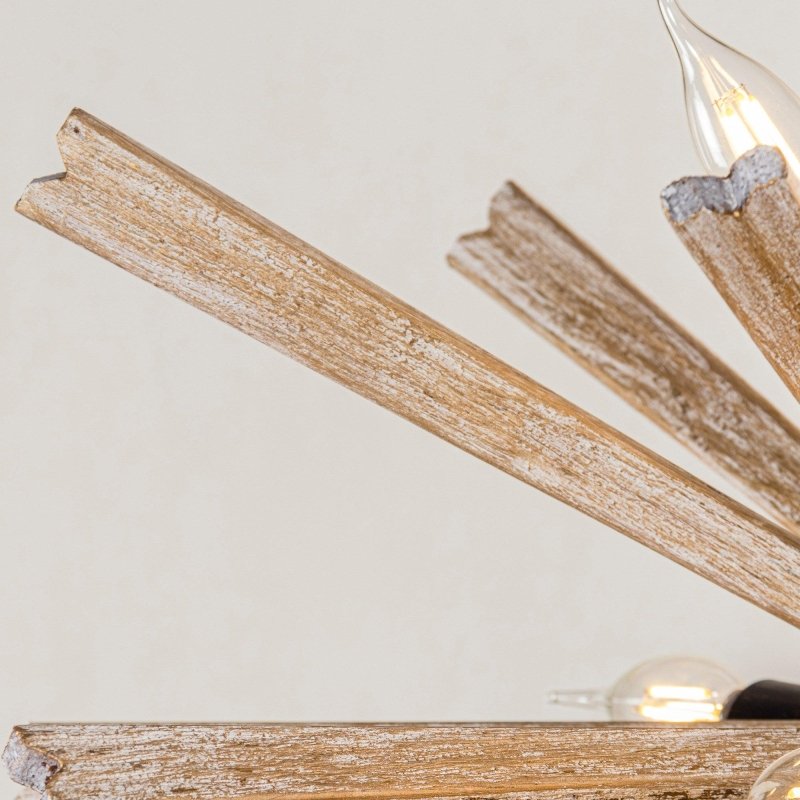 Parrot Uncle 9 - Light Wood Sputnik Sphere Chandelier - FCHF CITY