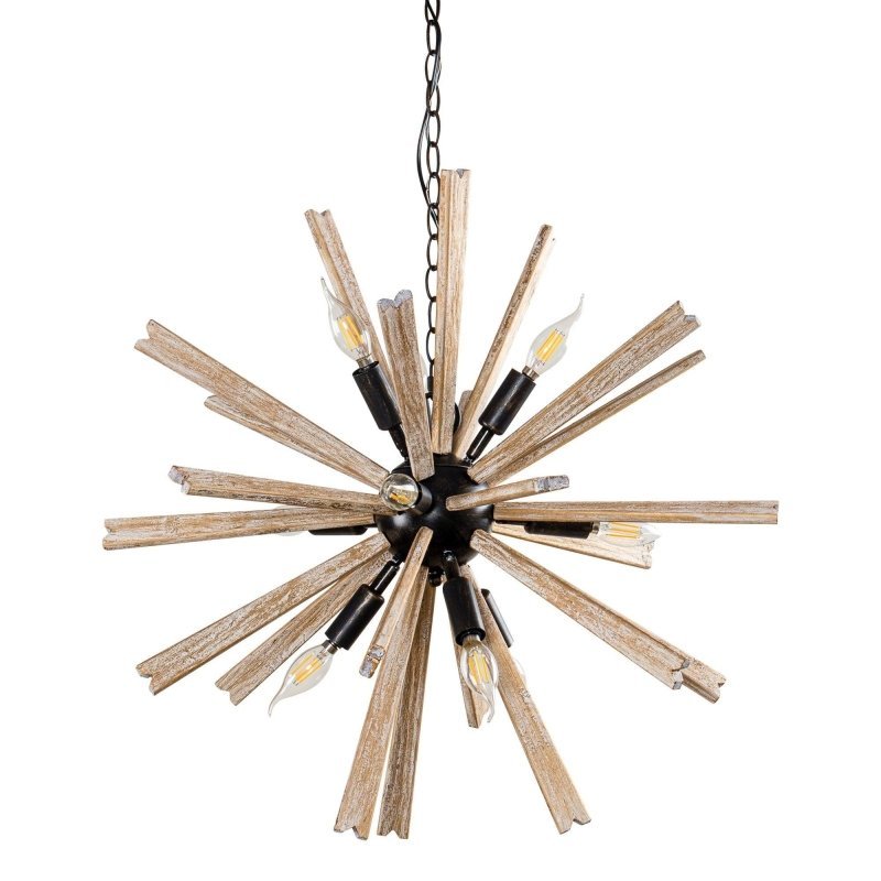 Parrot Uncle 9 - Light Wood Sputnik Sphere Chandelier - FCHF CITY