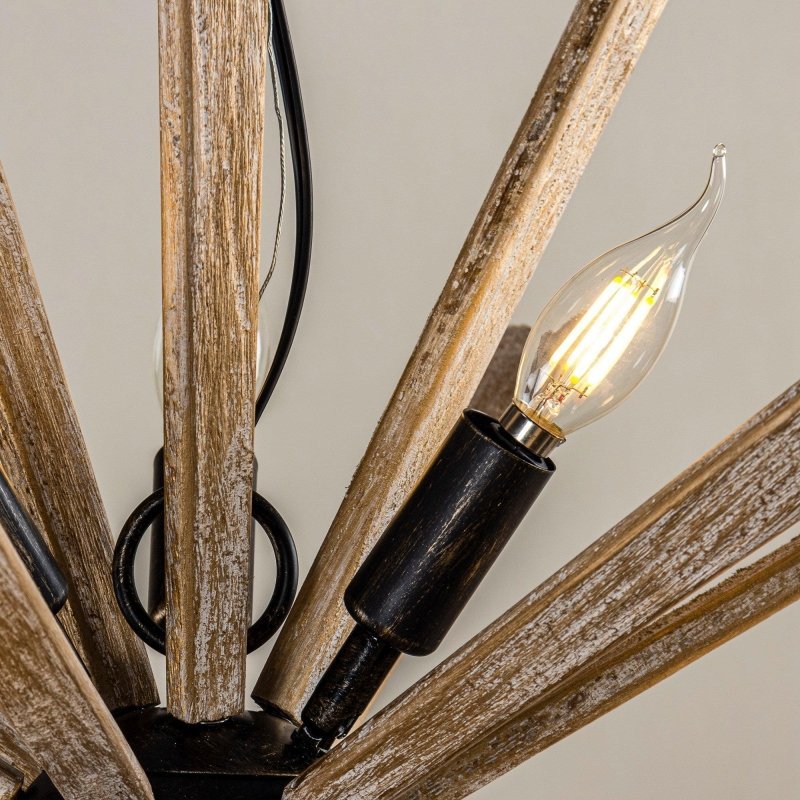 Parrot Uncle 9 - Light Wood Sputnik Sphere Chandelier - FCHF CITY