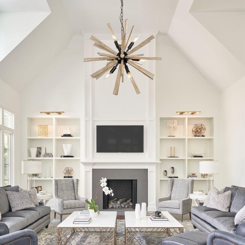 Parrot Uncle 9 - Light Wood Sputnik Sphere Chandelier - FCHF CITY