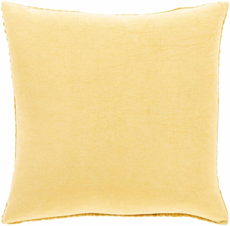 Paulding Textured Yellow Cotton Square Throw Pillow - FCHF CITY