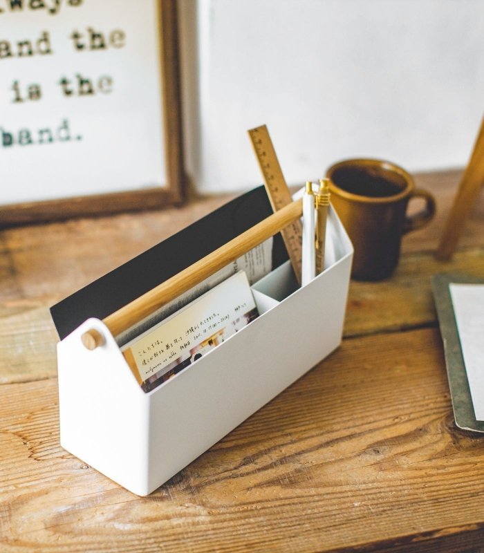 Pen + Desk Organizer - Two Sizes - Steel + Wood - FCHF CITY