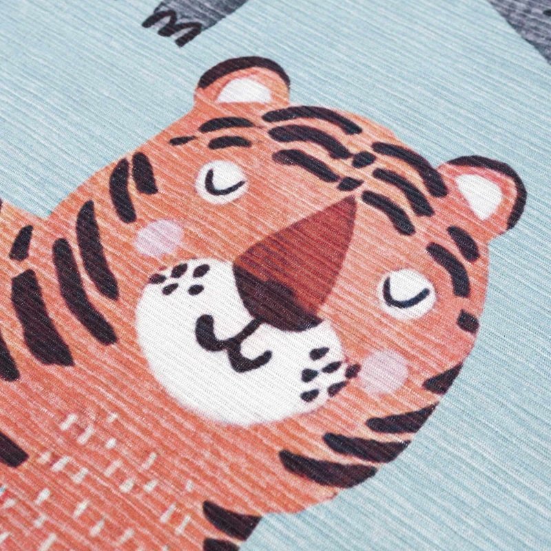 Petey Blue Animal Print Washable Kids Rug - FCHF CITY