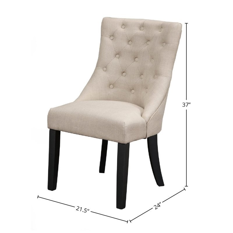 Prairie Upholstered Side Chairs, Cream Linen - FCHF CITY