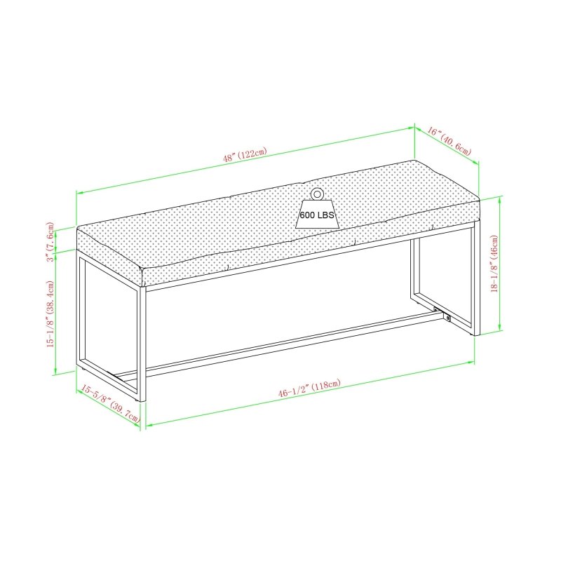 Rangely Upholstered Fabric Entry Bench - FCHF CITY