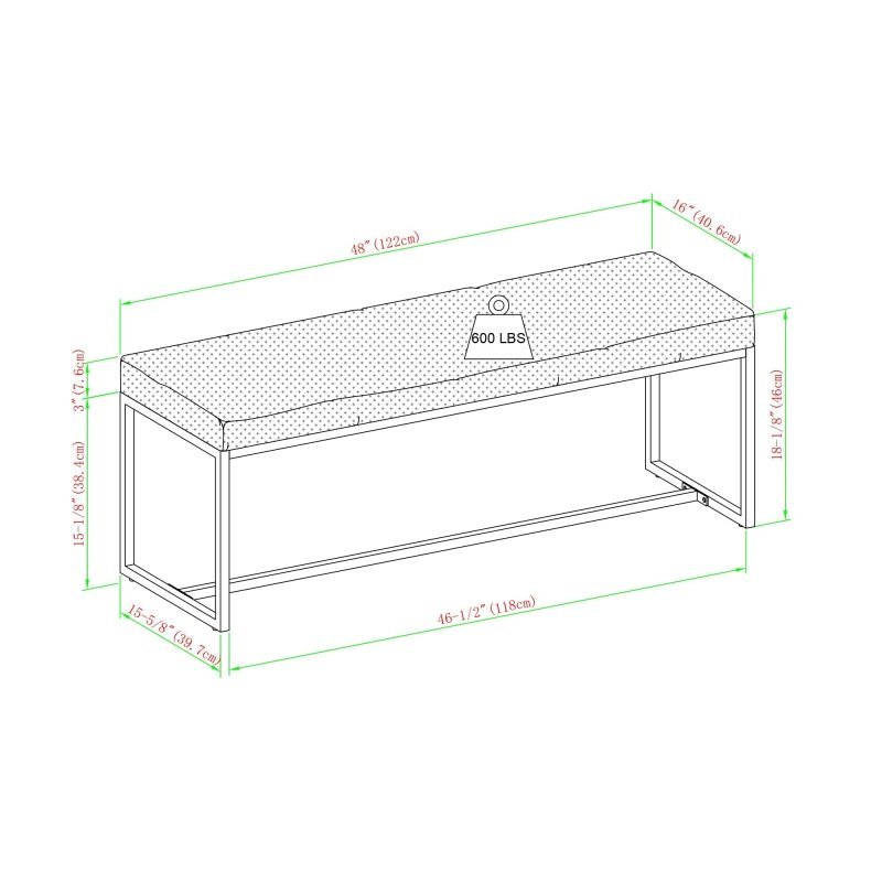 Rangely Upholstered Fabric Entry Bench - FCHF CITY