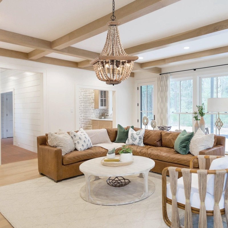 Regas 4 - Light Wood Bead Candle Style Chandelier - FCHF CITY