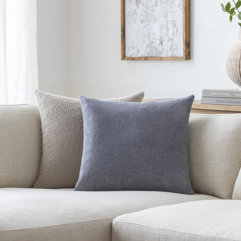 Reijo Gray & Blue Linen Look Accent Pillow - FCHF CITY