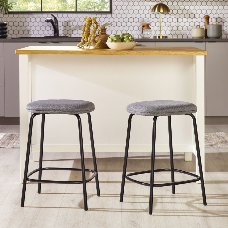 Roan Counter Stool with Upholstered Seat, Set of 2 - FCHF CITY