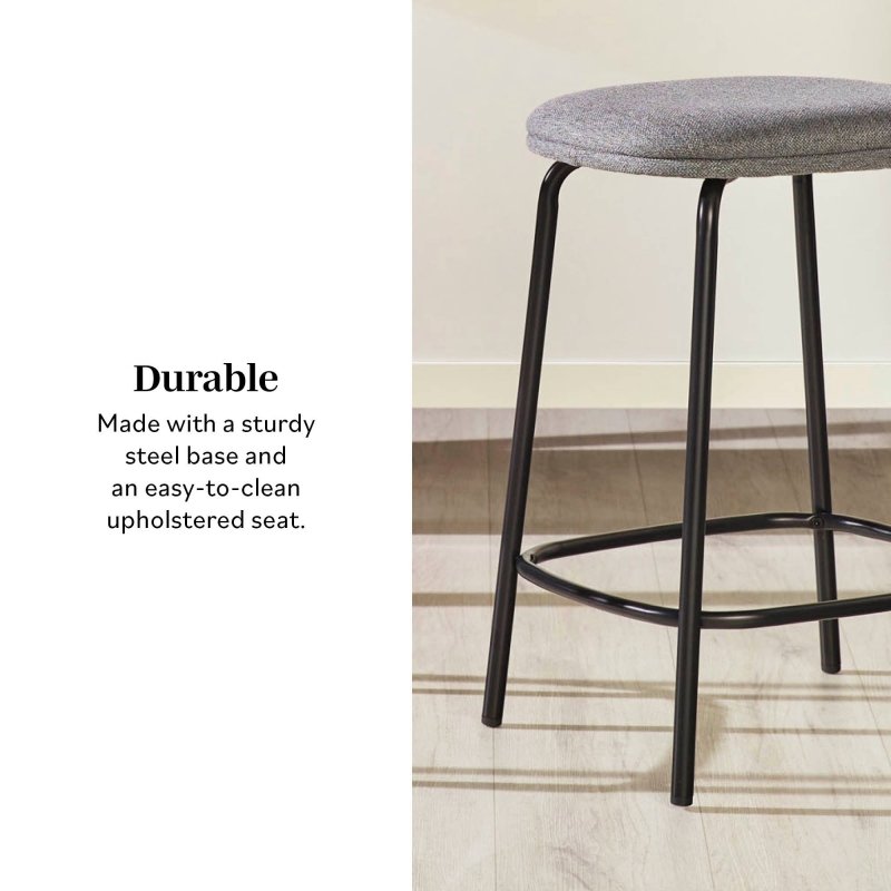 Roan Counter Stool with Upholstered Seat, Set of 2 - FCHF CITY